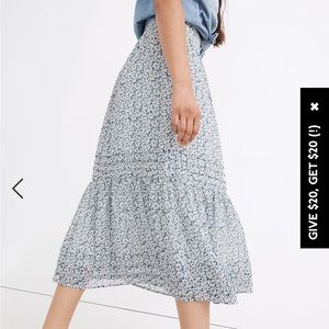 (Re)sourced Georgette Pintuck Maxi Skirt in Sunflower Field in Medium